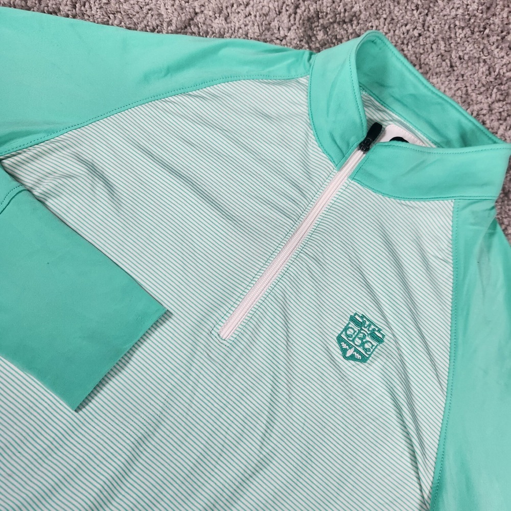 Footjoy 1/4 Zip Womens XS Pullover‎ Striped Polo Long Sleeve Sun Teal Striped